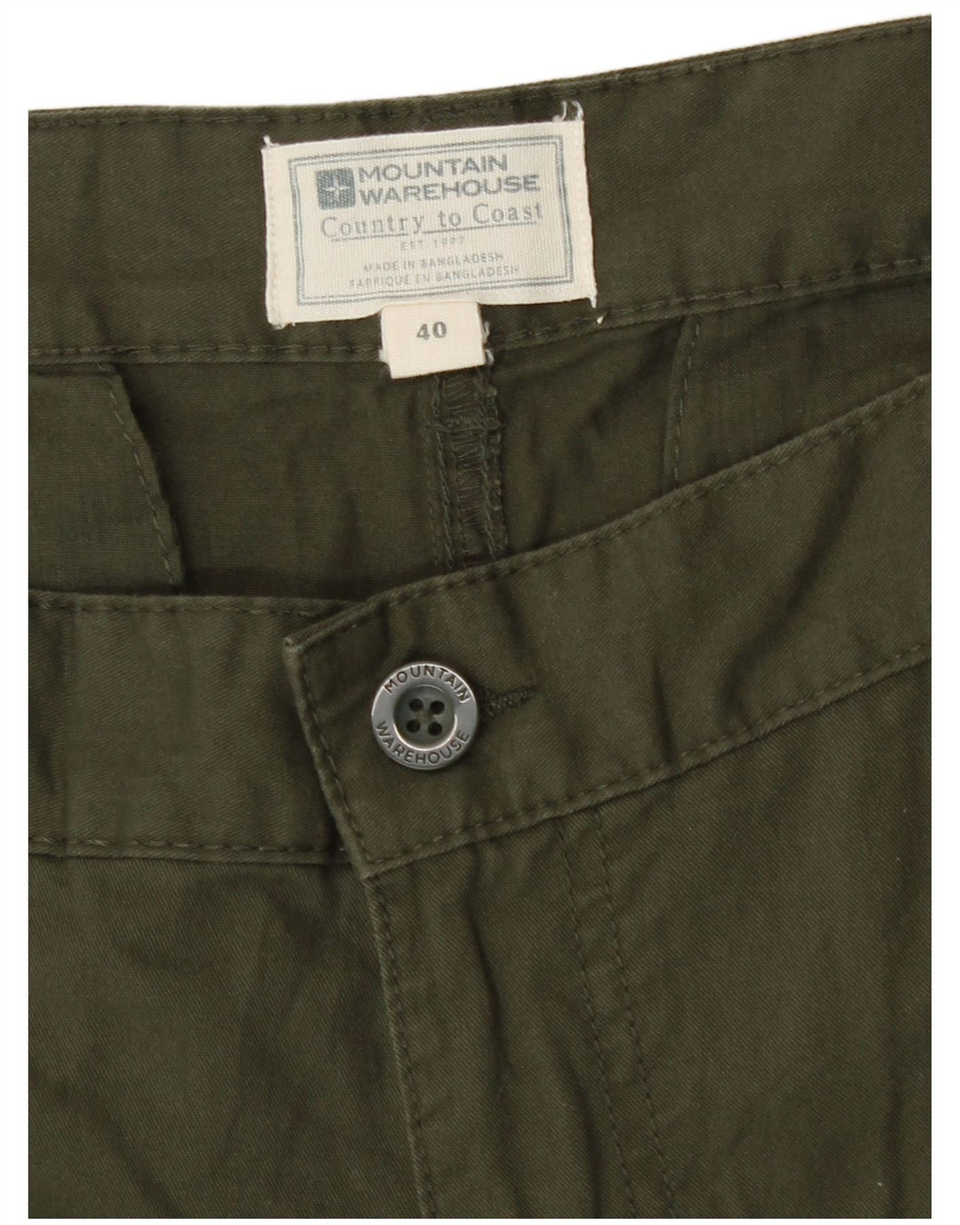 Pantalones cortos tipo cargo para hombre Mountain Warehouse W40 XL Algodón caqui