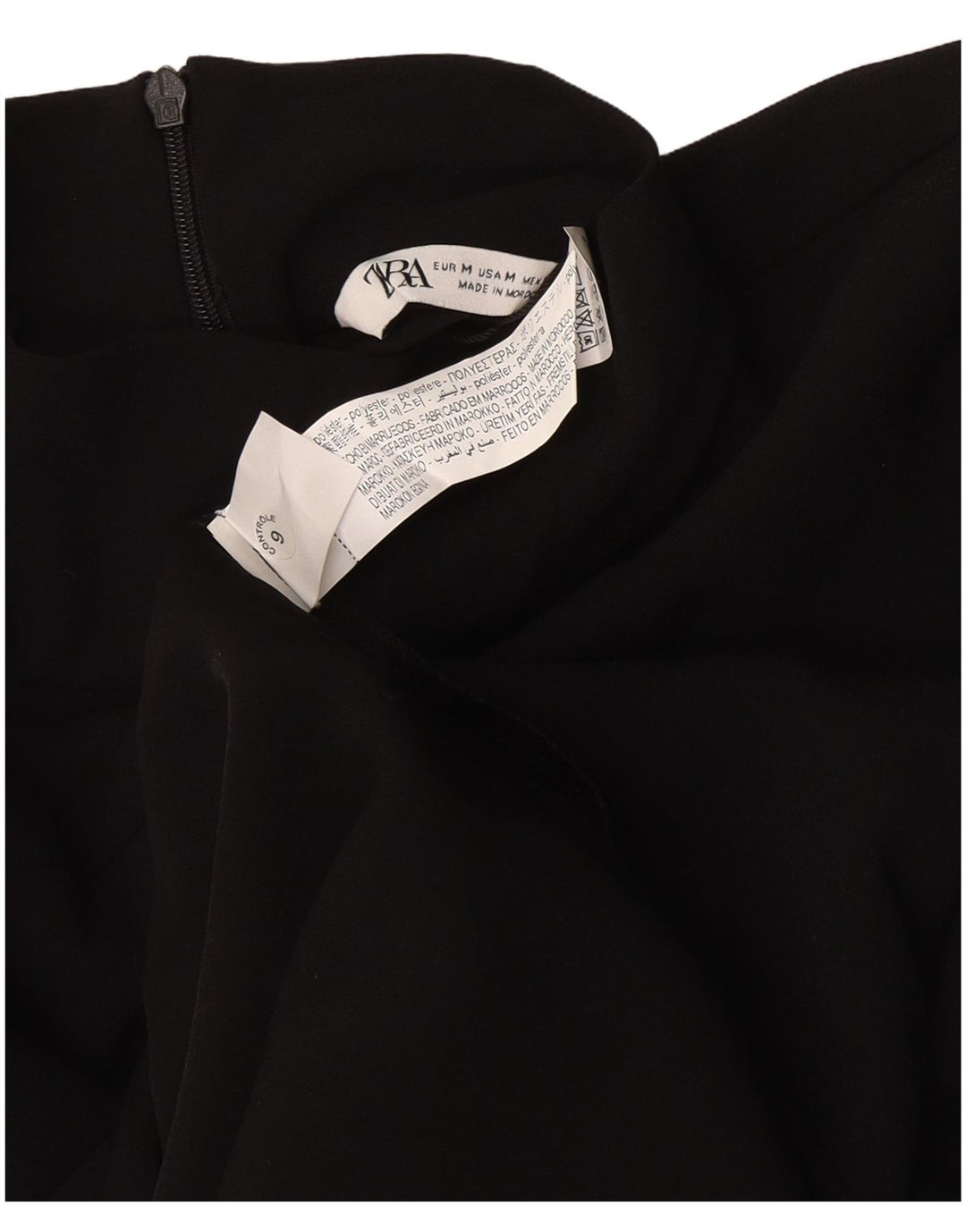 Zara Vestido largo de manga larga para mujer UK 40 Mediano Poliéster negro