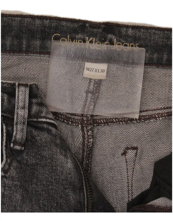 Calvin Klein Vaqueros Cortos Ajustados Desgastados para Mujer W27 L26 Gris