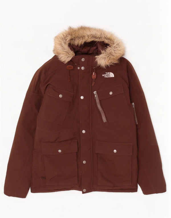 The North Face Chaqueta acolchada con capucha Hyvent para hombre UK 40 Large Nylon marrón