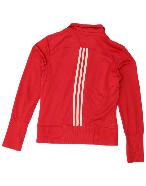 Adidas Mujer Clima 365 Chándal Top Chaqueta Reino Unido 12 Medio Rojo Poliéster