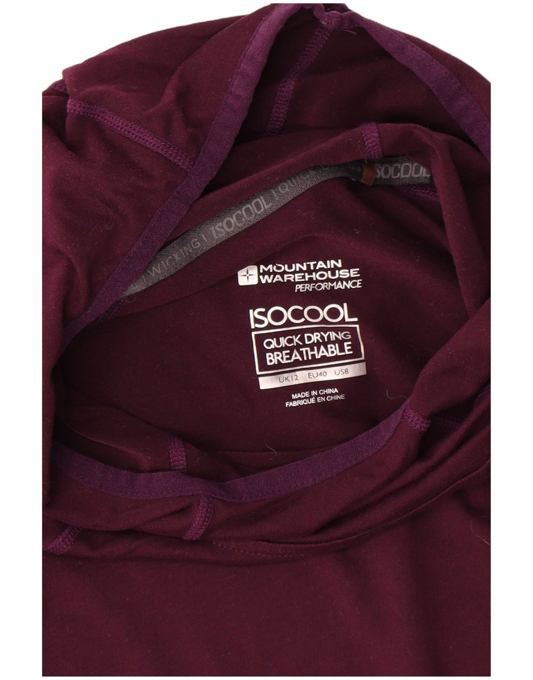 Mountain Warehouse Top IsoCool para mujer de manga larga UK 42 Medium Borgoña
