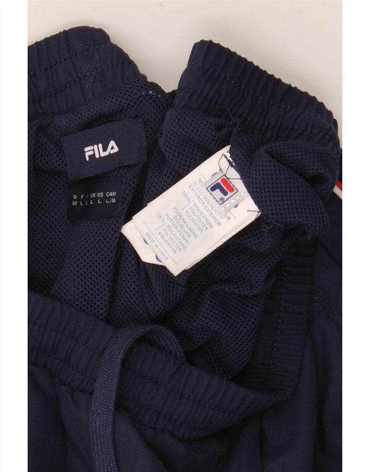 Fila - Pantalones cortos deportivos para hombre, talla grande, poliéster azul marino