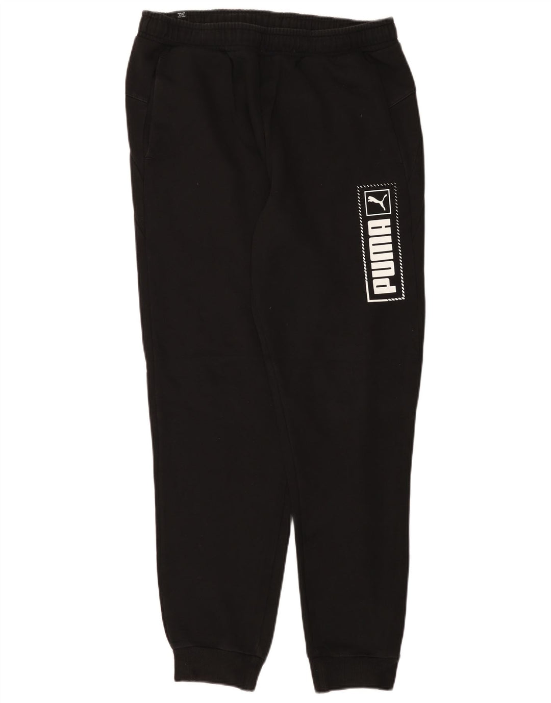 PUMA Pantalones de chándal con estampado gráfico para hombre Joggers Large Black