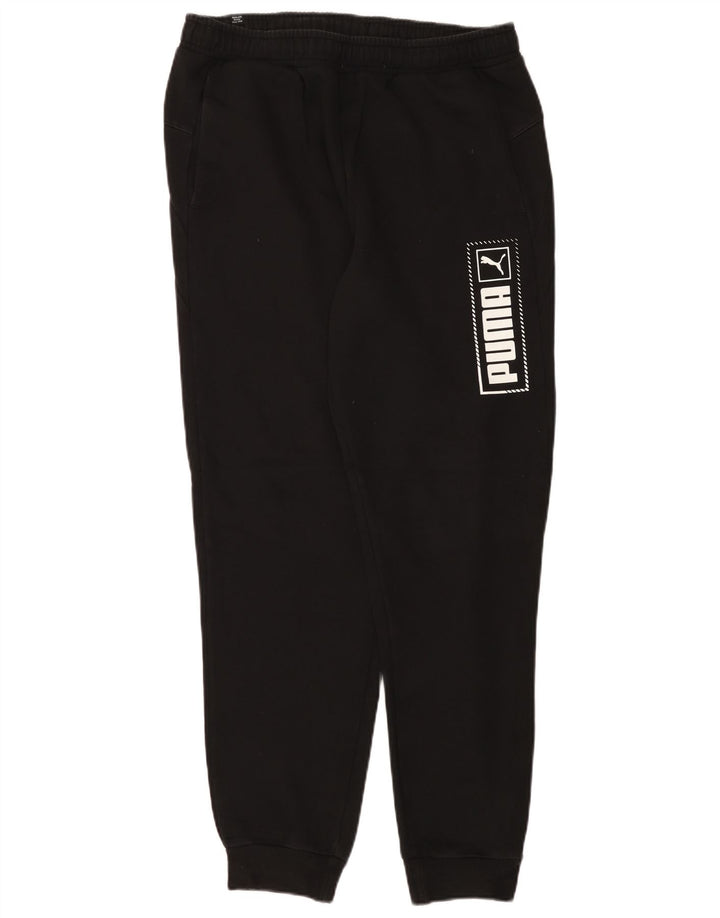 PUMA Pantalones de chándal con estampado gráfico para hombre Joggers Large Black
