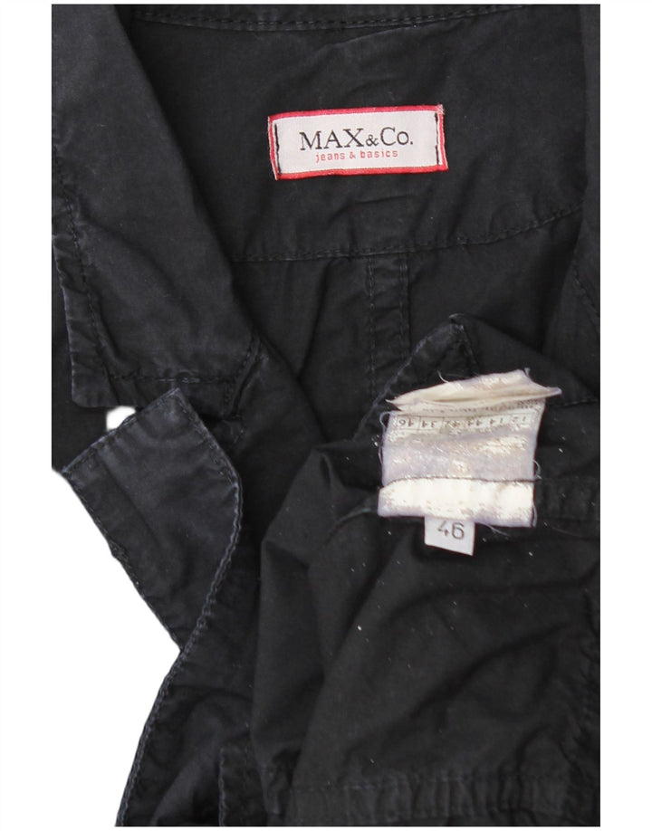 MAX & CO. Chaqueta tipo blazer de 3 botones para mujer IT 46 Grande Negro
