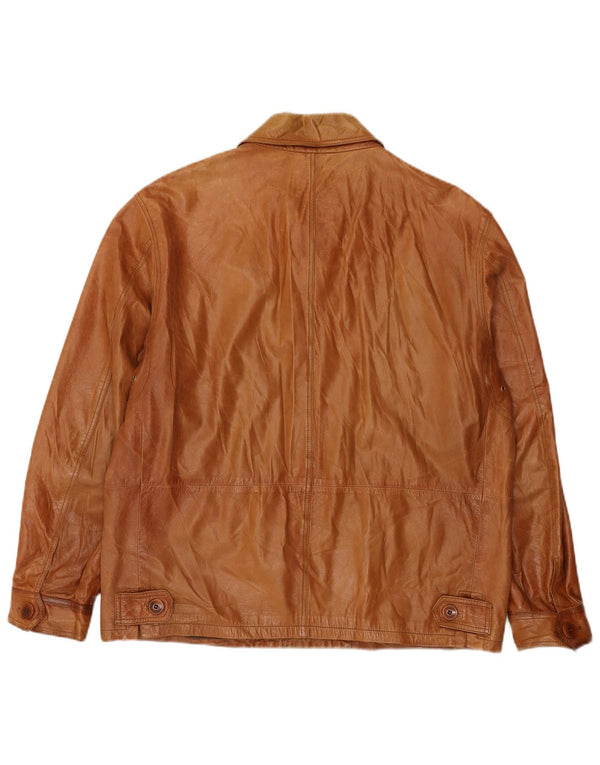 Vittorio Forti Chaqueta de cuero básica para hombre IT 50 Large Cuero marrón