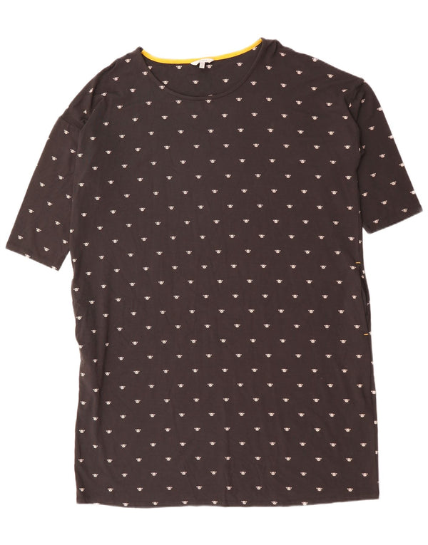 JOULES Vestido tipo camiseta de gran tamaño con estampado abstracto para mujer, talla 40, color negro