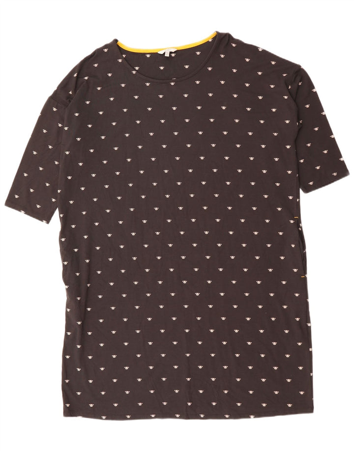 JOULES Vestido tipo camiseta de gran tamaño con estampado abstracto para mujer, talla 40, color negro