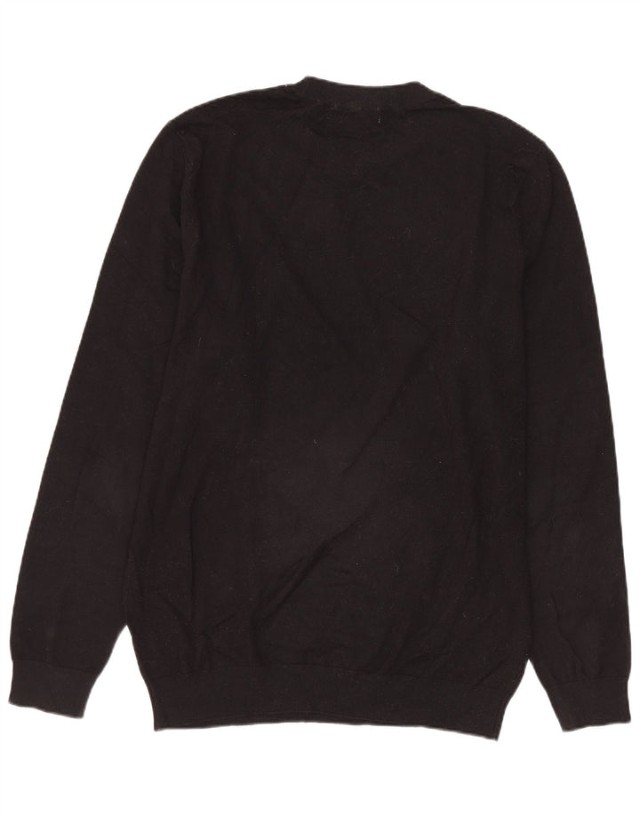 Zara - Jersey de cuello redondo para mujer, talla 40, talla mediana, viscosa negra