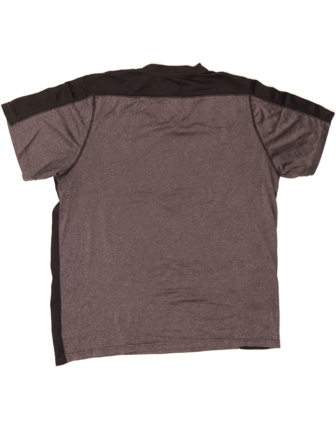 REEBOK Mens T-Shirt Top Medium Grey Colourblock Polyester Vintage Reebok and Second-Hand Reebok from Messina Hembry 