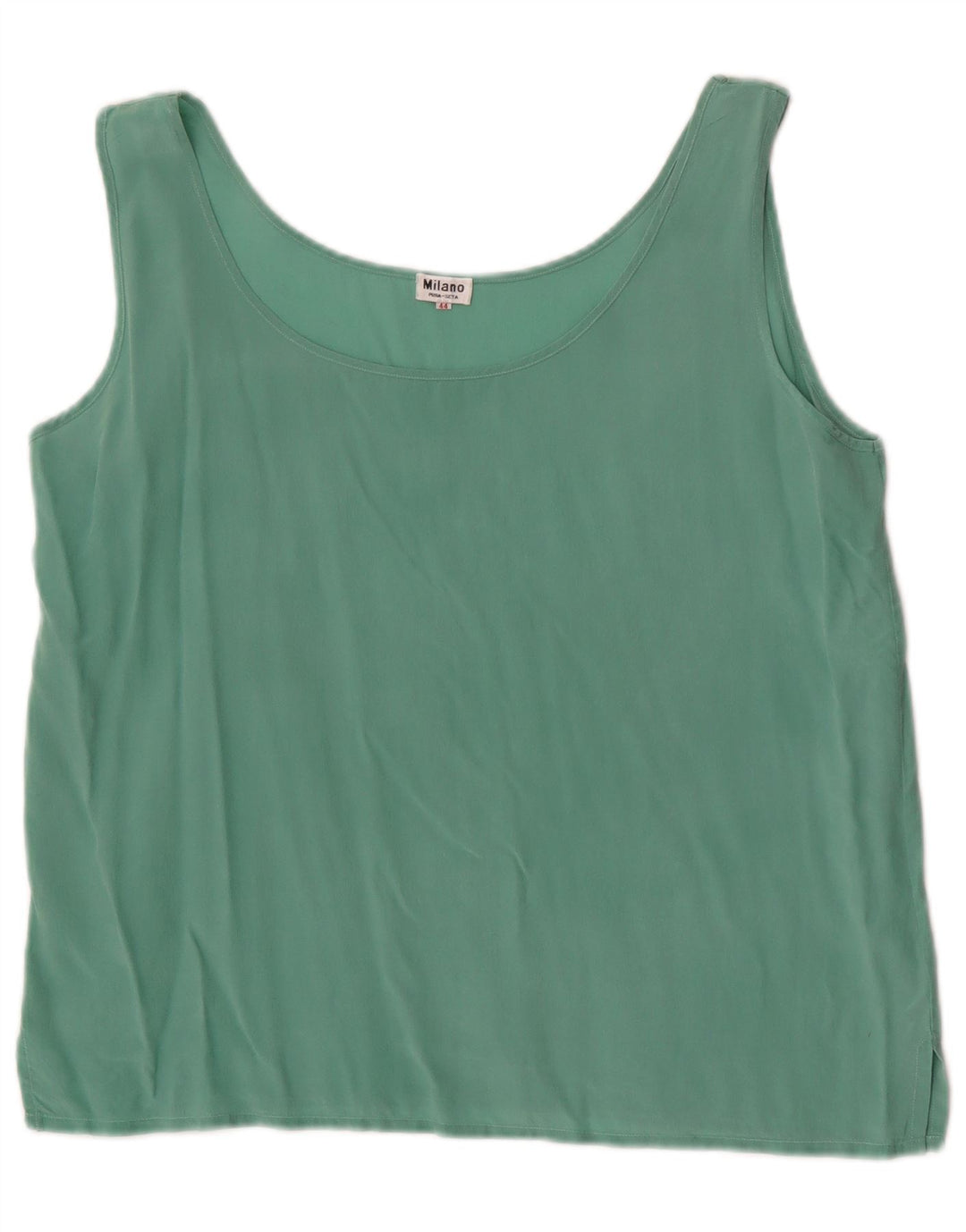 Blusa vintage sin mangas para mujer Top IT 44 Seda verde medio