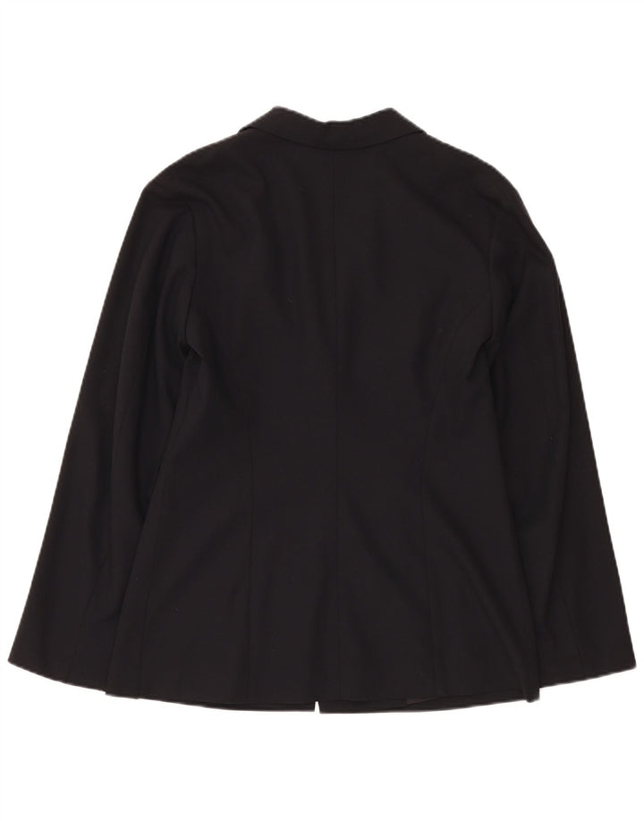 Comma, Chaqueta tipo blazer de 2 botones para mujer UK 40 Mediana Lana virgen negra