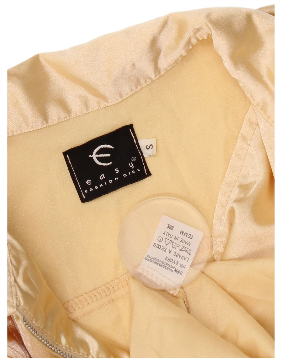Blusa camisera de manga corta para mujer Easy UK 10 Small Beige Poliéster