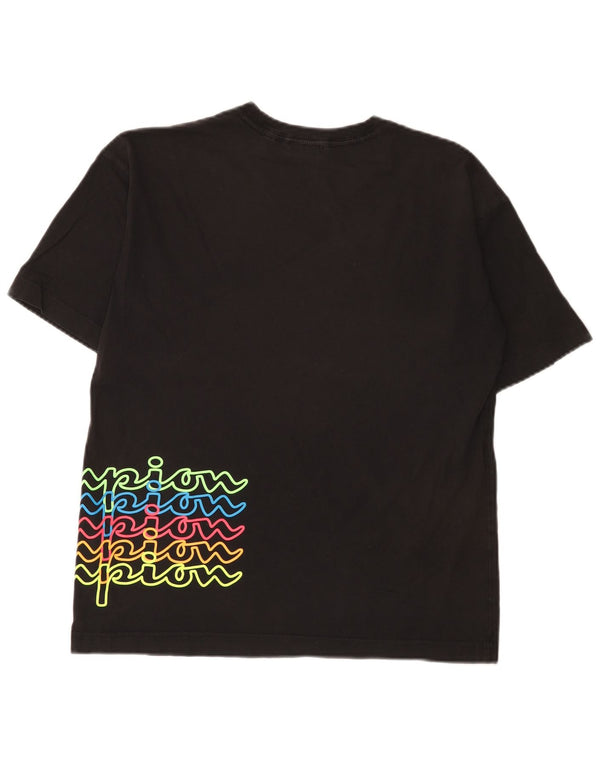 Champion Mens Graphic T-Shirt Top XS Black Cotton