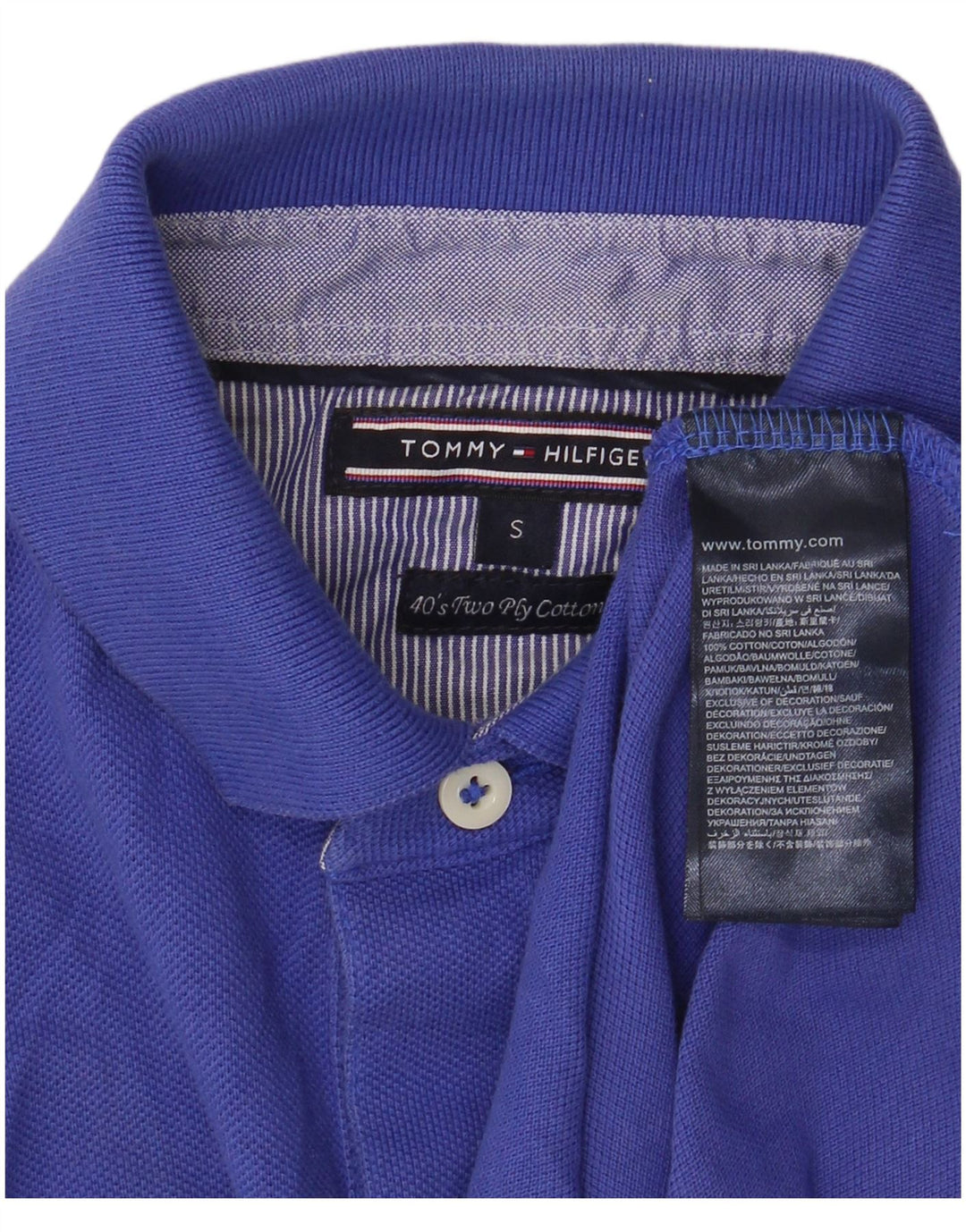 TOMMY HILFIGER Polo para hombre Small Blue Cotton