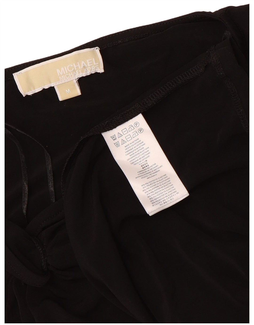 Michael Kors Vestido ajustado de manga larga para mujer UK 44 Poliéster negro mediano