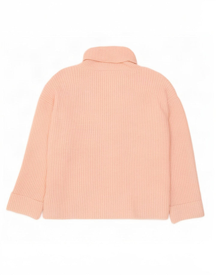 Marks & Spencer Jersey extragrande con cuello vuelto para mujer, talla 40, talla grande, color rosa