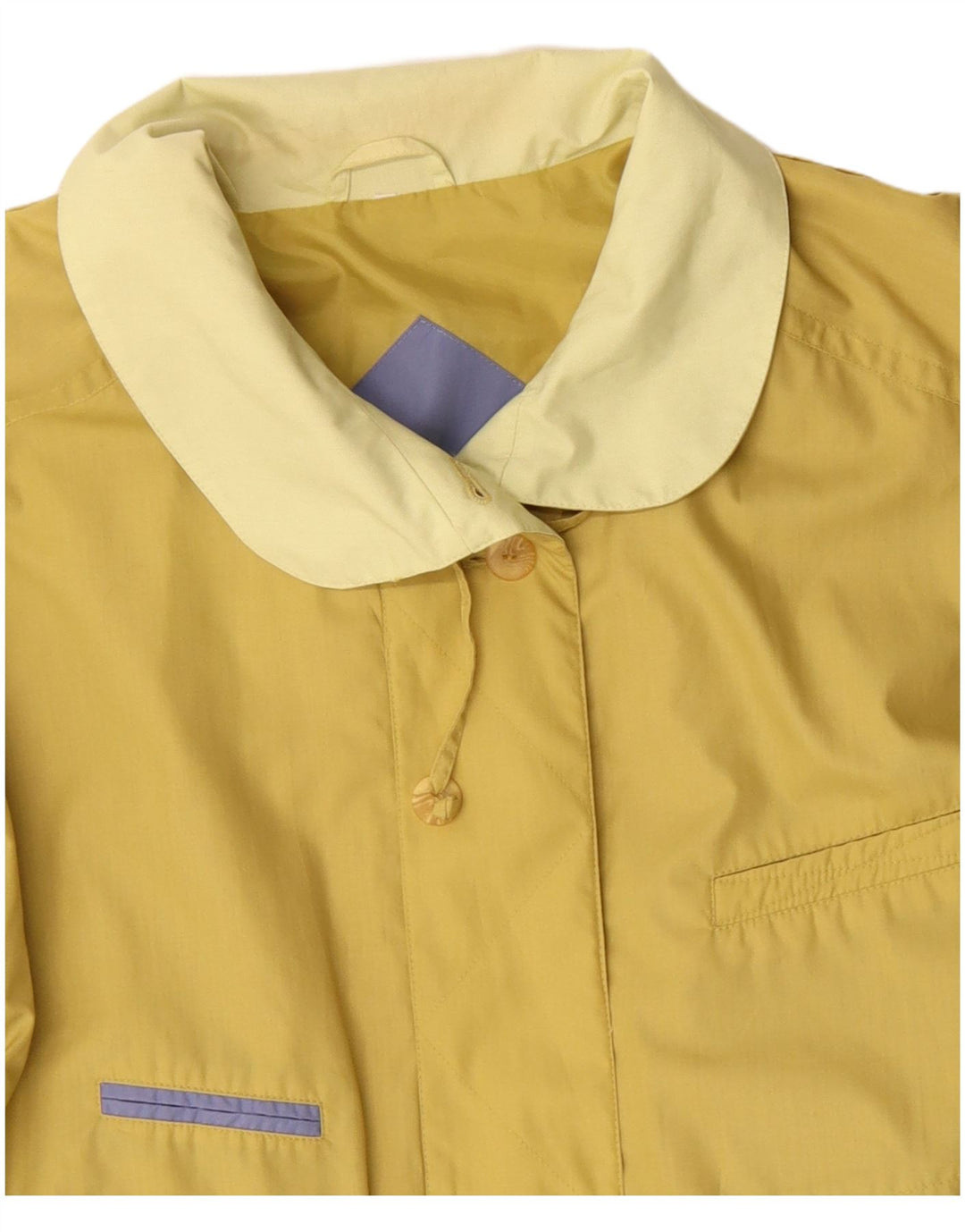 Vintage mujer chaqueta utilitaria Reino Unido 14 poliéster amarillo medio