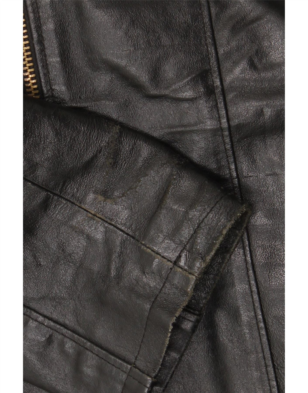 Vintage mujer chaqueta de cuero Reino Unido 18 XL cuero negro