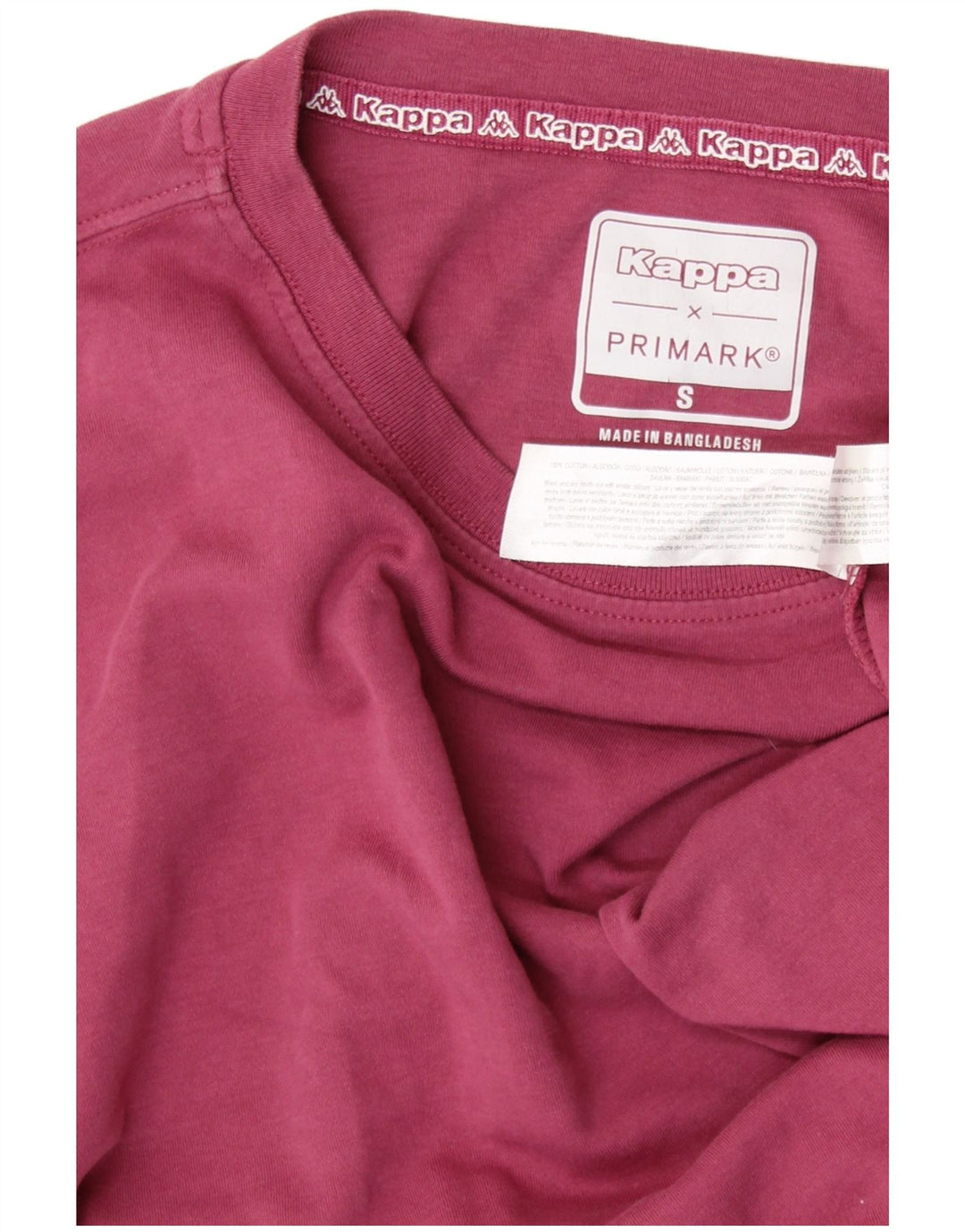 KAPPA Camiseta corta con gráfico extragrande para mujer UK 10 Small Borgoña