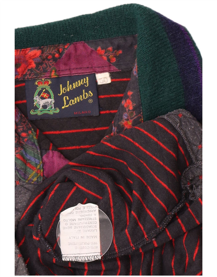 Johnny Lambs Polo de rugby para hombre IT 50 gris medio Argyle/diamante