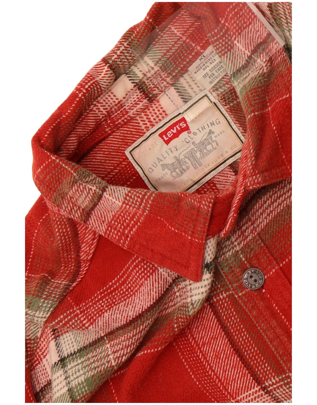 Levi's Camisa De Franela XL De Algodón A Cuadros Rojos