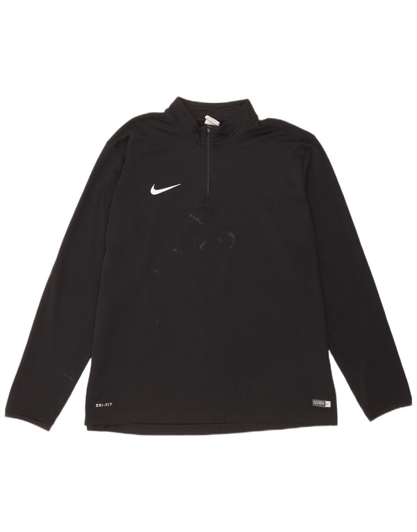 Nike Dri Fit - Chándal con cremallera y cuello para hombre, talla 2XL, poliéster negro