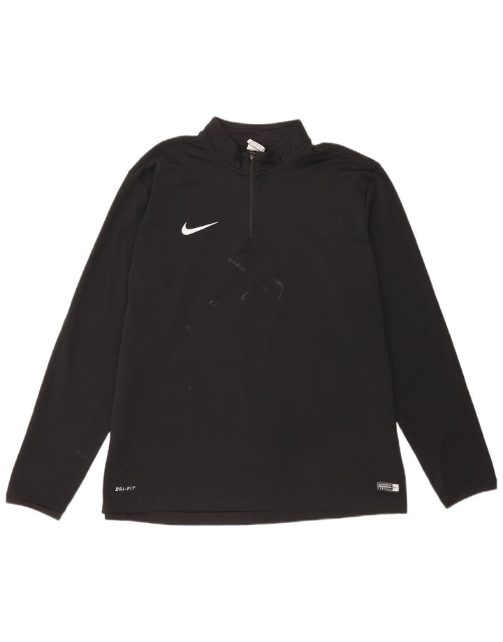 Nike Dri Fit - Chándal con cremallera y cuello para hombre, talla 2XL, poliéster negro