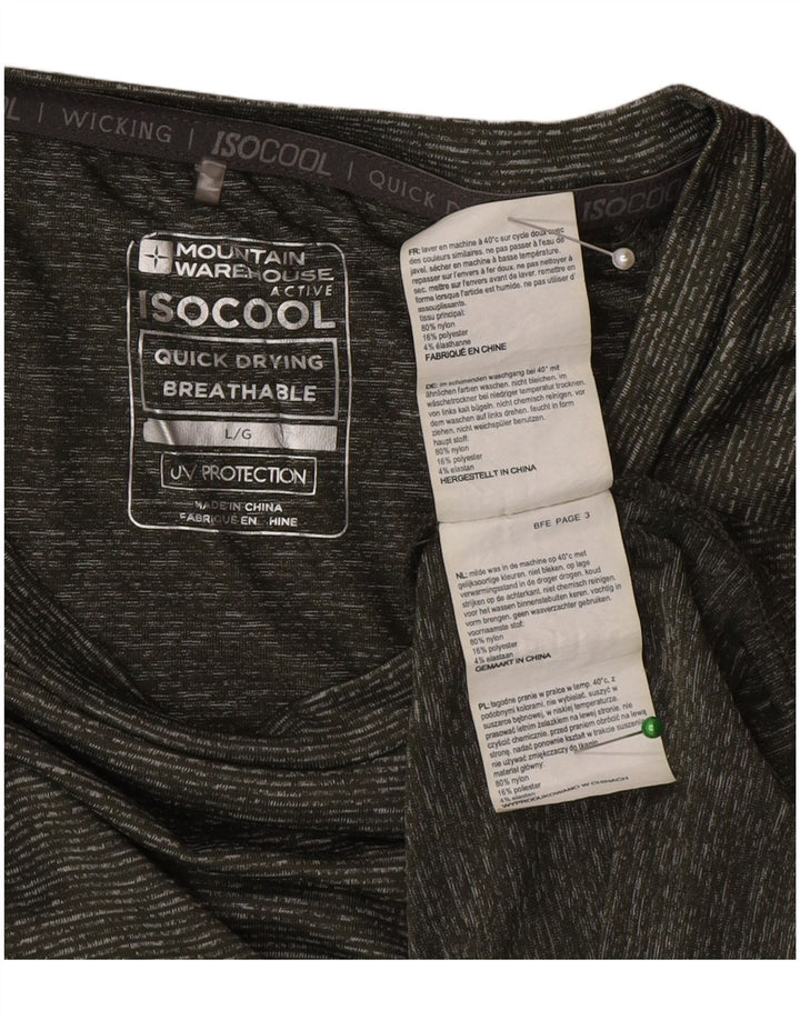 Camiseta para hombre Mountain Warehouse Top grande de nailon a rayas caqui