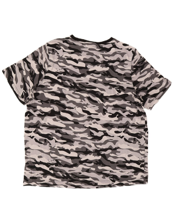 PUMA Camiseta para hombre Top 2XL Gris Camuflaje Algodón