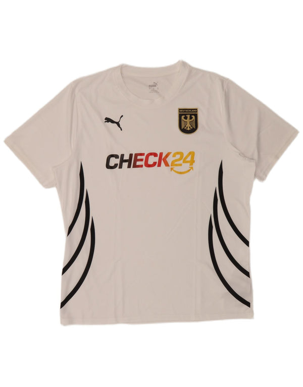Puma Camiseta gráfica Deutshland para hombre Top XL Poliéster a rayas blancas