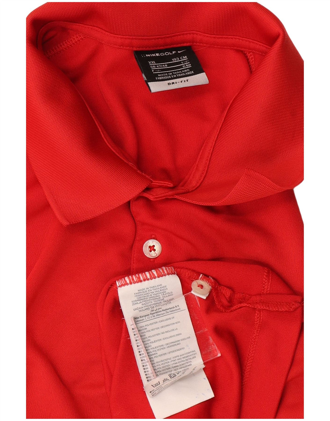 Polo NIKE Dri Fit para hombre UK 47/48 2XL Poliéster rojo