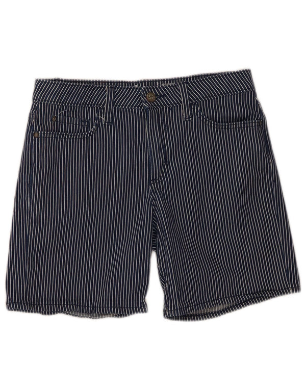 Pantalones cortos casuales de talle medio para mujer Lee W30 Medium Navy Blue Pinstripe