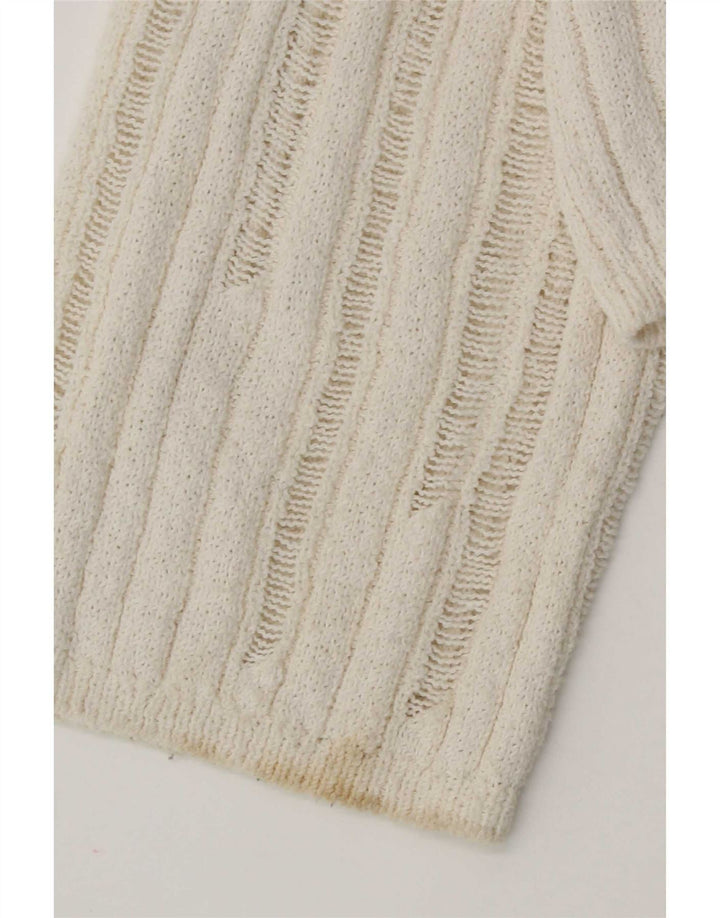 Zara Jersey Bolero Extragrande para Mujer UK 10 Small Off White