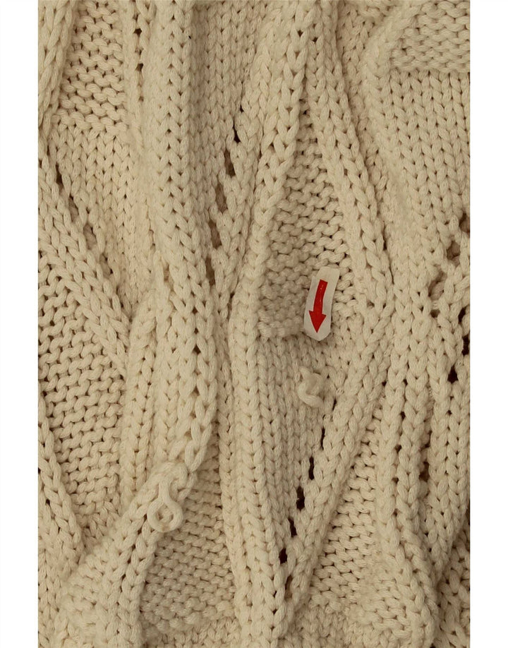 Zara Mujer Cárdigan Suéter UK 44 Algodón Beige Medio