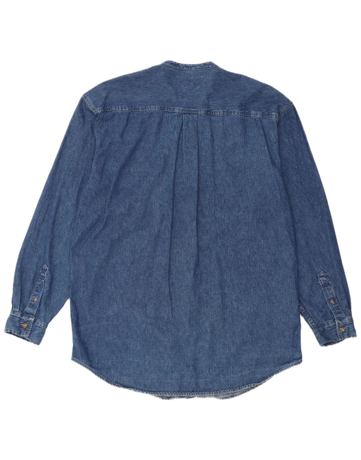 Fosters Camisa vaquera para hombre, talla grande, azul
