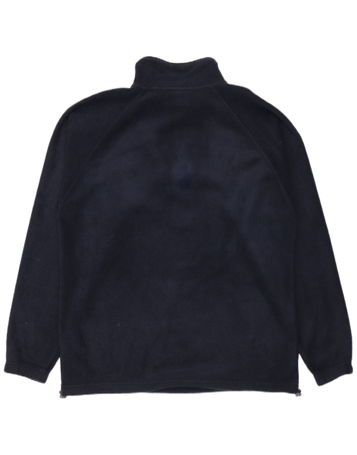 Kappa - Jersey de forro polar con cuello y cremallera para hombre, tamaño grande, poliéster azul marino
