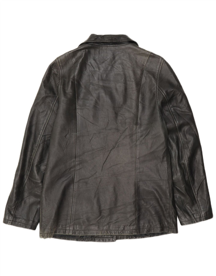 Chaqueta de cuero vintage para mujer UK 44 Medium Black