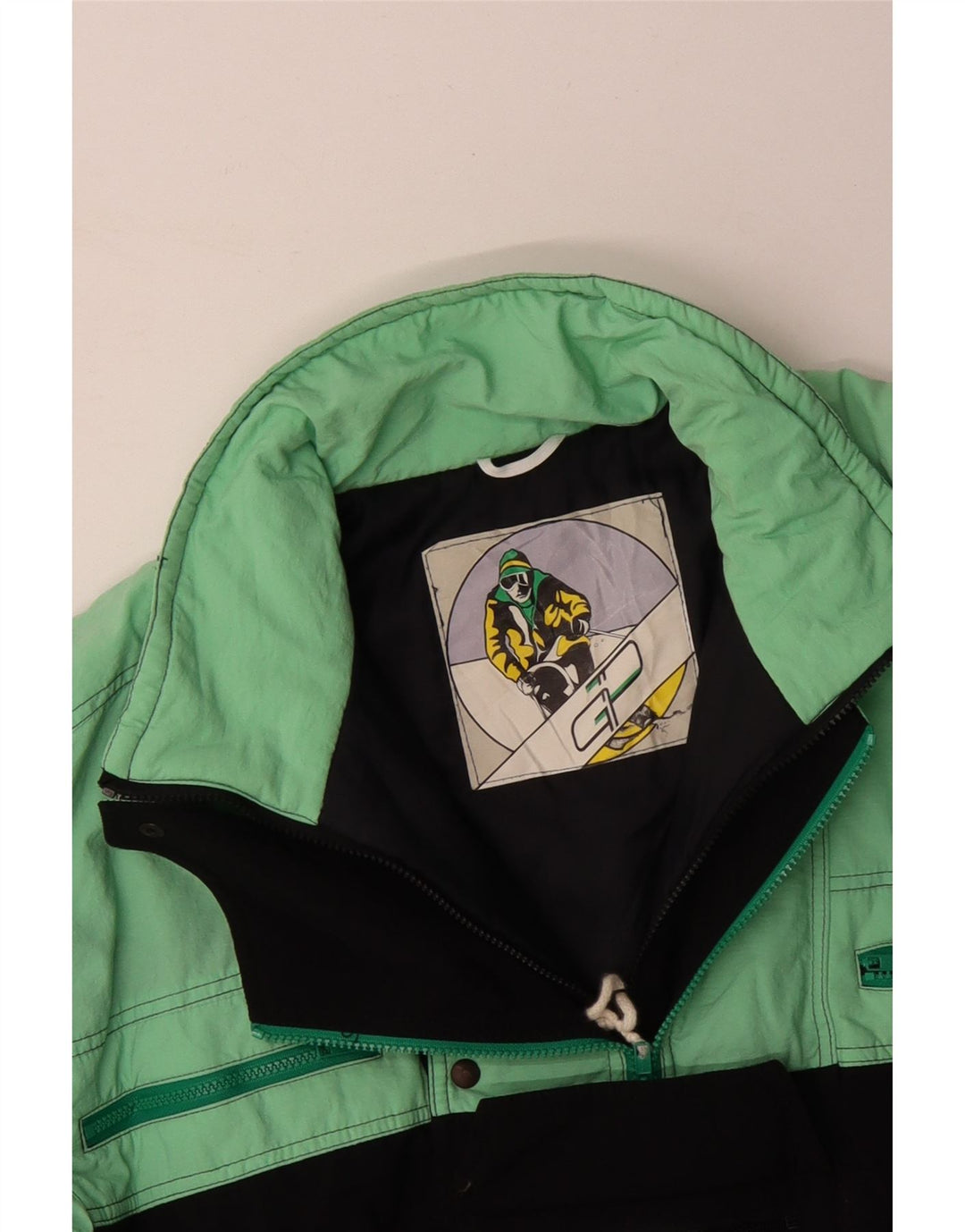 VINTAGE Mono de esquí para hombre Grande Turquesa Colorblock Poliamida