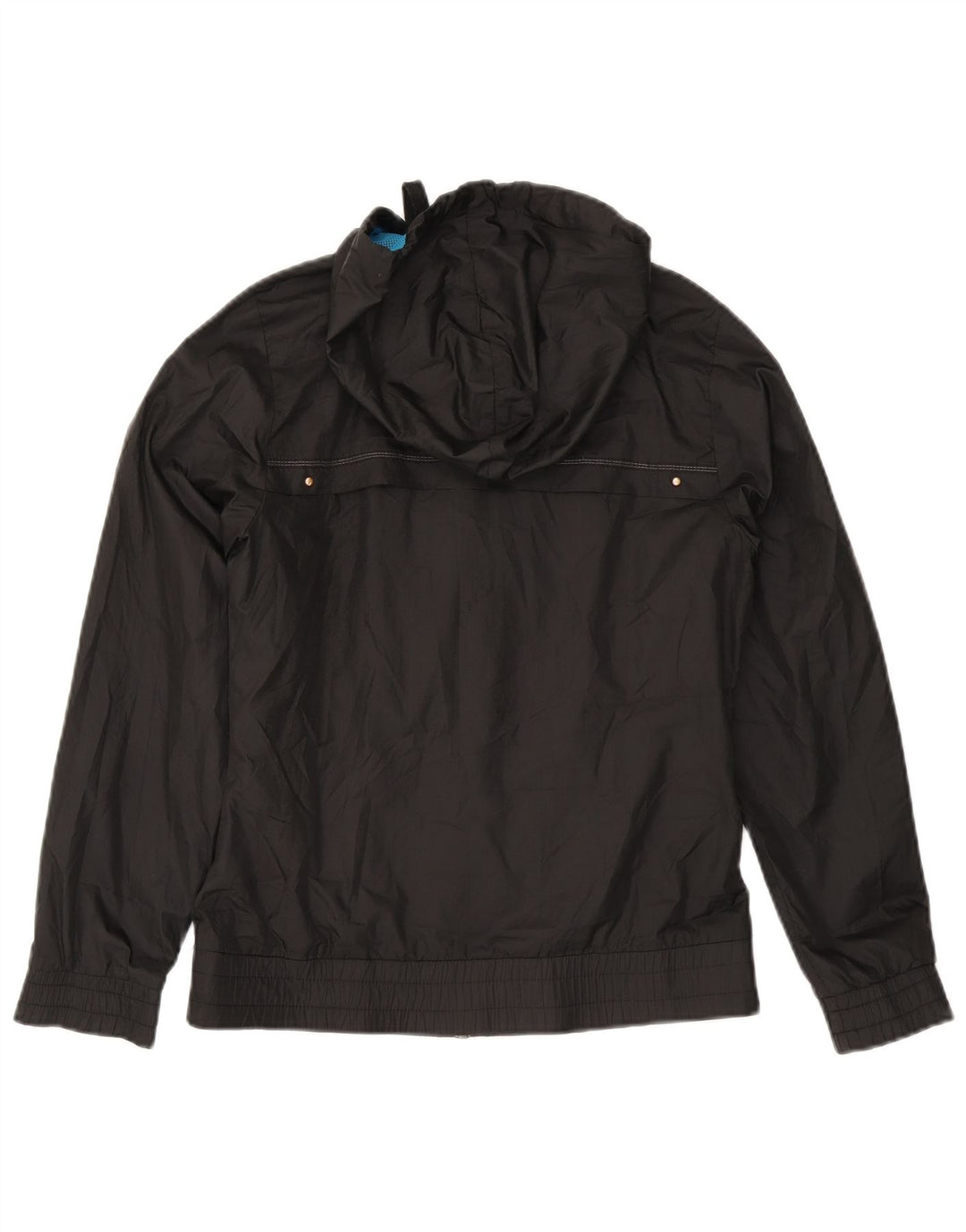 Reebok Chaqueta cortavientos con capucha para mujer UK 10 Small Poliéster negro