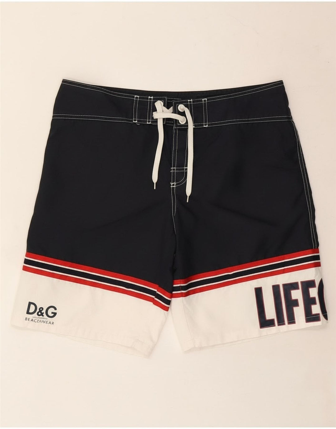 Dolce & Gabbana Hombre Bañador Shorts Con Gráfico Grande Azul Marino Colorblock