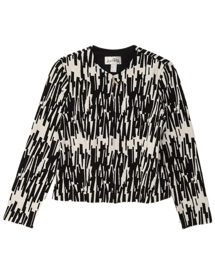 Joseph Ribkoff Chaqueta Blazer con Cremallera Completa para Mujer UK 10 Small Black Geométrico