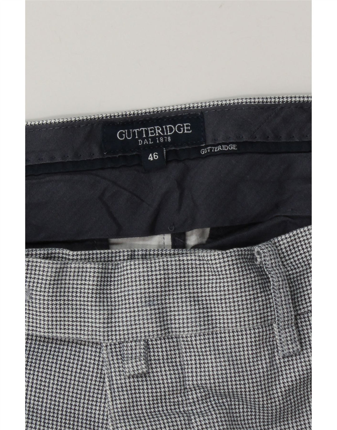 Gutteridge Pantalón de traje ajustado para hombre IT 46 Small W32 L32 Blue Houndstooth