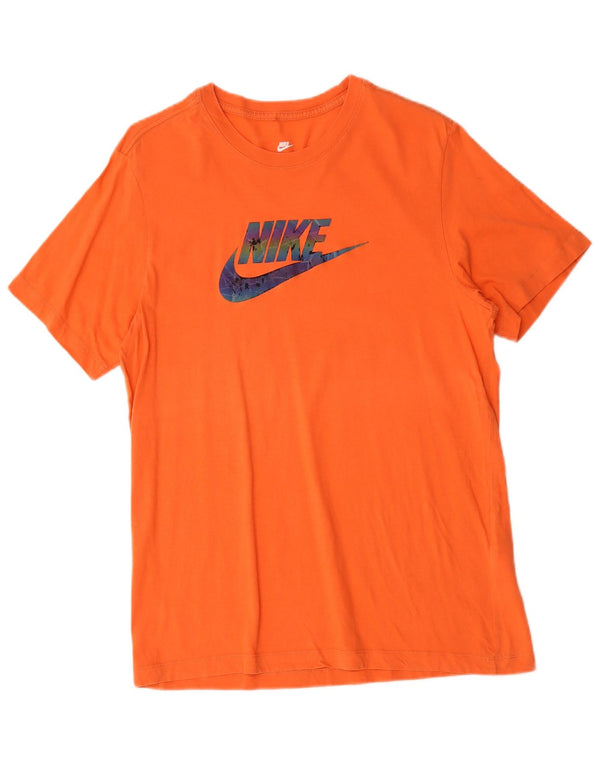 Nike - Camiseta gráfica para hombre, parte superior de algodón naranja mediano
