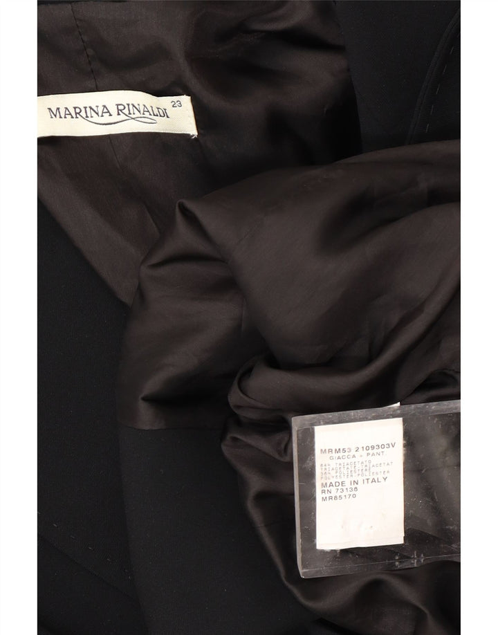 MARINA RINALDI Chaqueta tipo blazer con 1 botón para mujer Talla 23 Mediana Negra