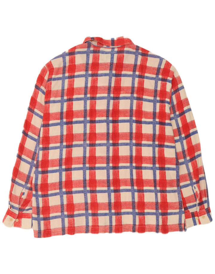 Camisa Gas Hombre XL Cuadros Rojos Algodón