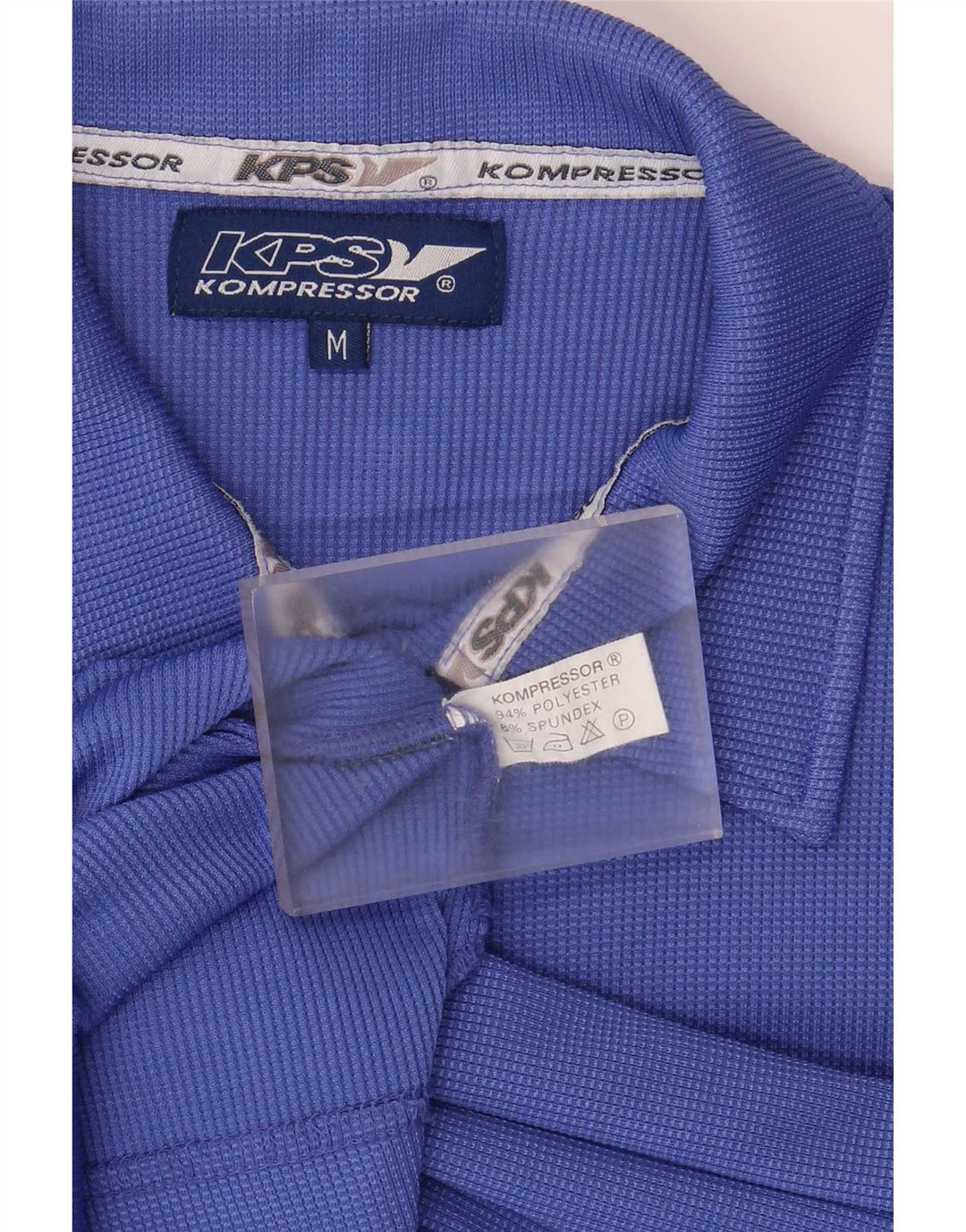 Camisa militar vintage de manga corta para hombre Poliéster azul medio