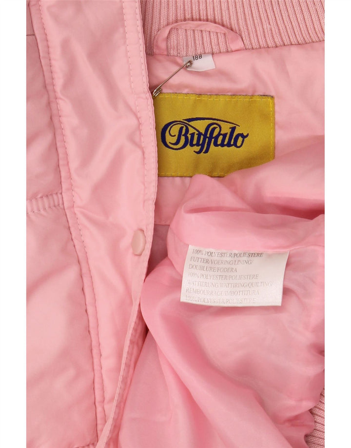 Buffalo - Chaqueta acolchada con capucha para mujer, talla 40, poliéster rosa grande