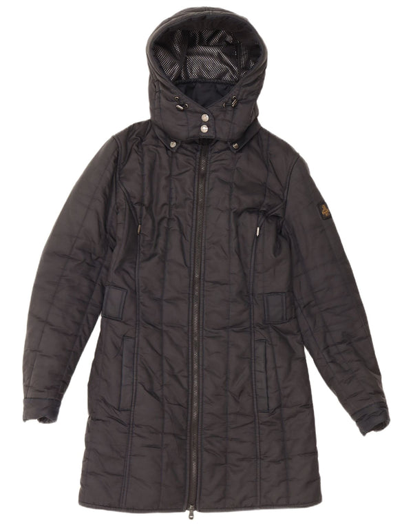 REFRIGIWEAR Abrigo acolchado con capucha para mujer UK 40 Mediano Azul marino Poliamida